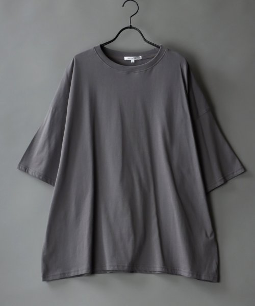 SITRY(SITRY)/【SITRY】Big silhouette light weight T－shirt/ビッグシルエット ライトウェイト 半袖 Ｔシャツ/チャコール