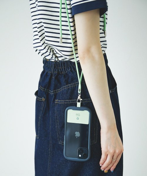 Fashion Letter(ファッションレター)/ストラップ付 肩掛け スマホ iPhone 全機種対応 ショルダー 斜めがけ 携帯ストラップ ショルダーストラップ ネックストラップ 首掛け 斜めがけ 肩紐 お/ライトグリーン