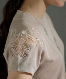 Sawa a la mode(サワアラモード)/オーナメント刺繍のサマーニット/モカ