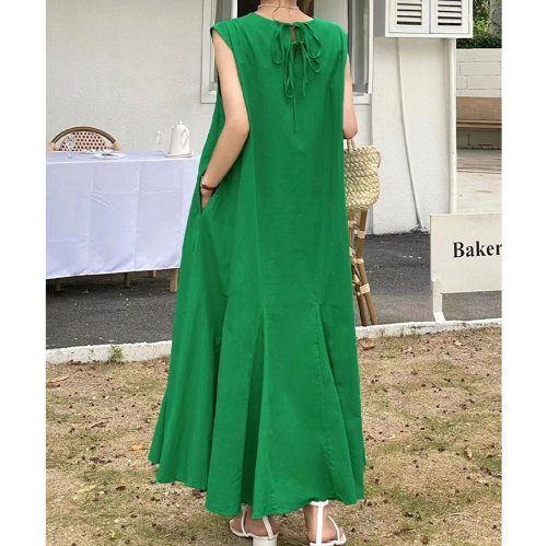 ワンピース ロングワンピ シンプル カジュアル Vネック フレア 韓国 ファッション Vネックフレアカラーワンピース フューティアランド Futier Land Magaseek