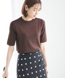 ROPE' PICNIC(ロペピクニック)/Beauty knit/ハーフスリーブニットトップス/WEB限定カラーあり/ブラウン（22）