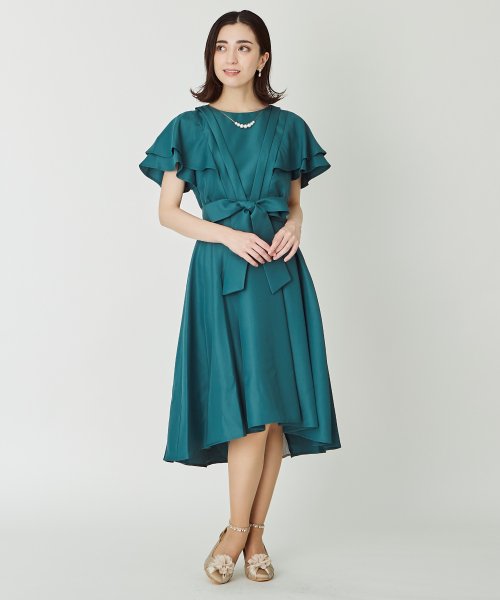 袖付バックプリーツドレス アクシーズファム Axes Femme Magaseek