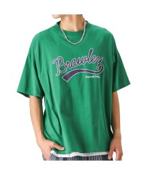 MAC HOUSE(men)(マックハウス（メンズ）)/カレッジプリントTシャツアンサンブル アクセサリー付き Q22－161B21G/グリーン