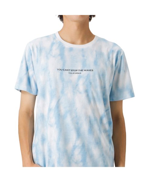 MAC HOUSE(men)(マックハウス（メンズ）)/T－GRAPHICS ティーグラフィックス 総柄プリント半袖Tシャツ EJ223－MC308/ホワイト×サックス