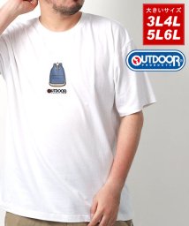 MARUKAWA(大きいサイズのマルカワ)/【OUTDOOR PRODUCTS】アウトドアプロダクツ 大きいサイズ 半袖 リュック 刺繍 Tシャツ/ホワイト