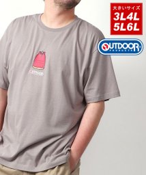 MARUKAWA(大きいサイズのマルカワ)/【OUTDOOR PRODUCTS】アウトドアプロダクツ 大きいサイズ 半袖 リュック 刺繍 Tシャツ/チャコール