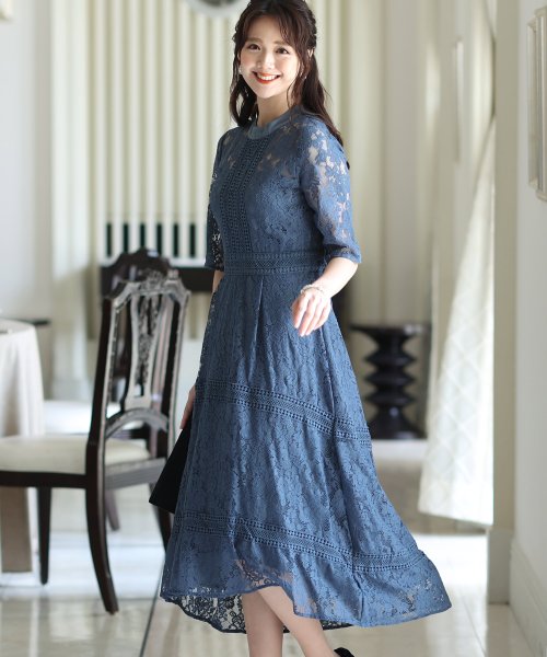 ケミカルレースフィッシュテールワンピース プールヴー Pourvous Magaseek