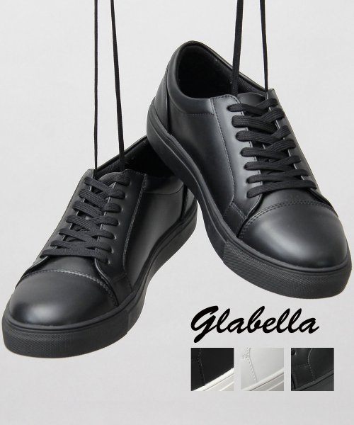 glabella(グラベラ)/glabella グラベラ シンプル メンズ スニーカー 白スニーカー 黒スニーカー ホワイト ブラック 定番 メンズシューズ カジュアル キレイめ ビジネス/ブラック系1