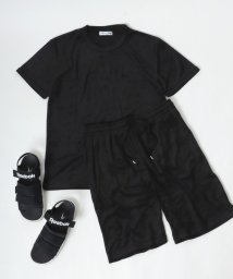 LAZAR(ラザル)/【Lazar】セットアップ パイル 半袖Tシャツ＆ショートパンツ/ルームウェア/ワンマイルウェア/パジャマ メンズ 上下/ブラック