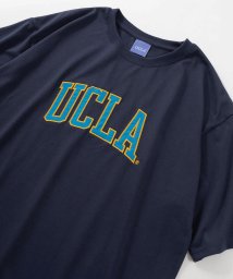 make a ray(make a ray)/【UCLA】【make a ray！】ビッグシルエット カレッジロゴプリントワッペン&サガラ刺繍 半袖カットソー/ブルー系その他