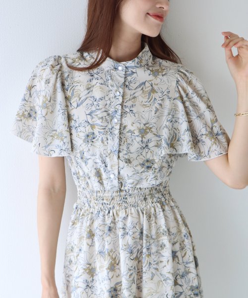 セール 花柄フレアケープスリーブワンピース ブルーイースト Blueeast Magaseek セール 花柄フレアケープスリーブワンピース ブルーイースト Blueeast Magaseek