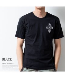  GENELESS(GENELESS)/tシャツ メンズ 半袖 夏 綿100 半袖tシャツ Uネック クルーネック オルテガ プリント Tシャツ/ブラック