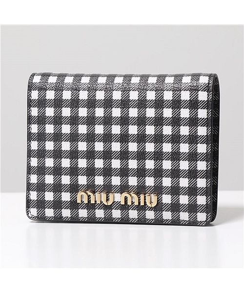 【箱付き】miumiu ギンガムチェック 二つ折り財布