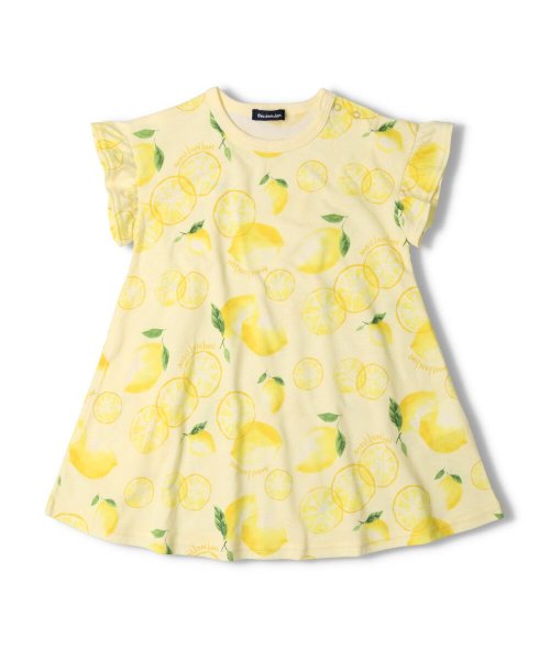 セール ムージョンジョン Moujonjon 子供服 Moujonjon ムージョンジョン 日本製水彩フルーツ柄ワンピース 80cm 130cm M Magaseek