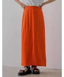 Re:EDIT(リエディ)/[低身長/高身長サイズ有]フロントスリットジョーゼットポンチナロースカート/オレンジ