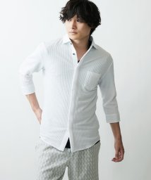 MK homme(エムケーオム)/七分袖サッカーシャツ/ホワイト