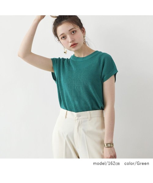 リジュール Rejoule トップス ニット サマーニット カーディガン フレンチスリーブ 半袖 レディース レイヤードトップス 半袖 レイヤード 透け感 シースルー 肌みせ 重ね着 春 Magaseek