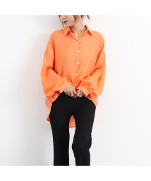 miniministore(ミニミニストア)/シアーシャツ 薄手シースルー羽織り 韓国/オレンジ
