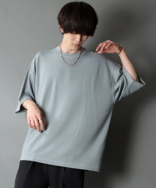 SITRY(SITRY)/【SITRY】COOL Cardboard wide crew neck pullover/クールダンボール ワイド クルーネック プルオーバー/ブルーグレイ