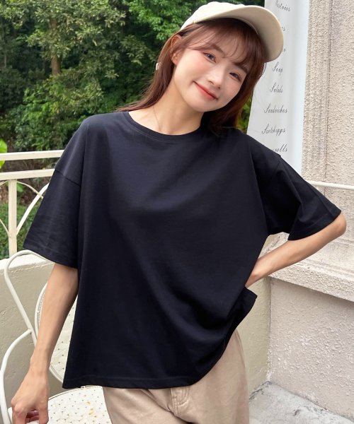 セール】ドロップショルダー ショート丈シンプルTシャツ 夏服 夏(504784158) アドティエ(ad thie) MAGASEEK