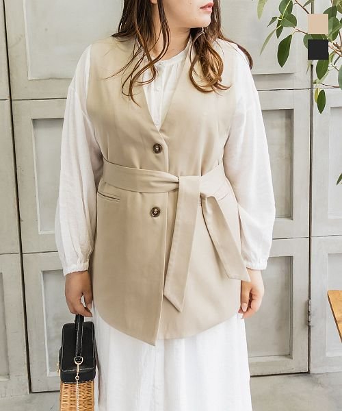 Cletteオリジナル ウエストベルト付きベスト クレット 大きいサイズ Clette Magaseek