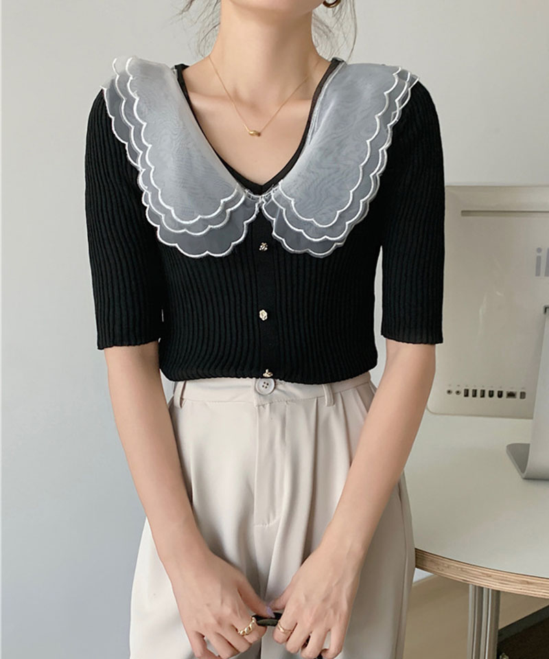セール 襟付き Tシャツ 半袖トップス かわいい 5分袖 レース襟 カジュアル トレンドtシャツ 大きめ襟 夏服 Vネック韓国ファッション セイヘイショップ Seiheishop Magaseek セール 襟付き Tシャツ 半袖トップス かわいい 5分袖 レース襟 カジュアル トレンドtシャツ 大きめ襟 夏服 Vネック韓国ファッション セイヘイショップ Seiheishop Magaseek