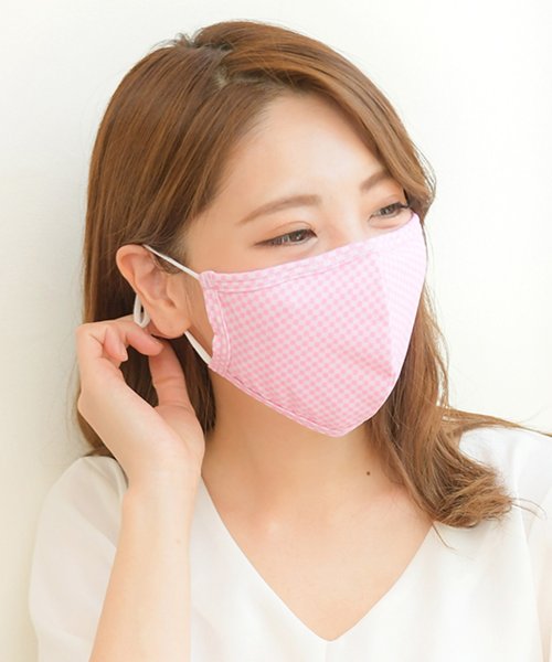 shopnikoniko(ショップにこにこ)/クールマスク ma UVマスク 夏用 2枚セット 【即納】 冷感マスク ひんやりマスク UPF50＋ PixyParty 洗える 3サイズ 涼しい /ピンク