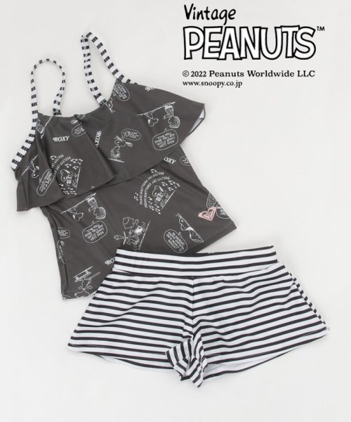 SHIPS any WOMEN(シップス　エニィ　ウィメン)/ROXY: VINTAGE PEANUTS サーフ スイムウェア 上下セット <KIDS>/ダークグレー