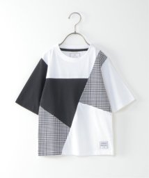 ikka kids/【キッズ】5分袖グレンチェックアシメ切り替えTシャツ（120〜160cm）/504693516