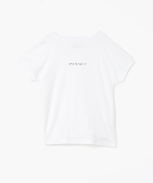 To b. by agnes b.(トゥービー　バイ　アニエスベー)/WT13 TS リブネックロゴTシャツ/ホワイト