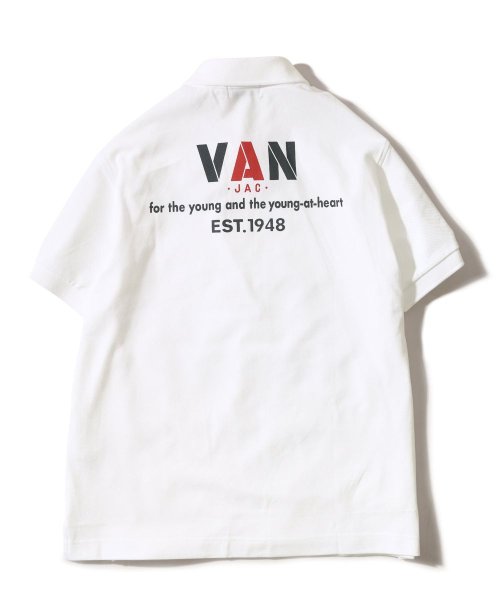 VANJACKET(ヴァンヂャケット)/ポロシャツ＜VANロゴ＞/ホワイト