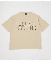 RODEO CROWNS WIDE BOWL(ロデオクラウンズワイドボウル)/SHADOW エンボスロゴ Tシャツ/BEG