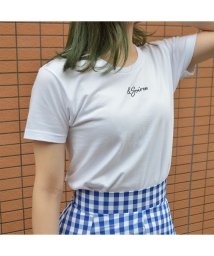 &soiree(アンドソワレ)/レタリングロゴ刺繍Tシャツ/ホワイト