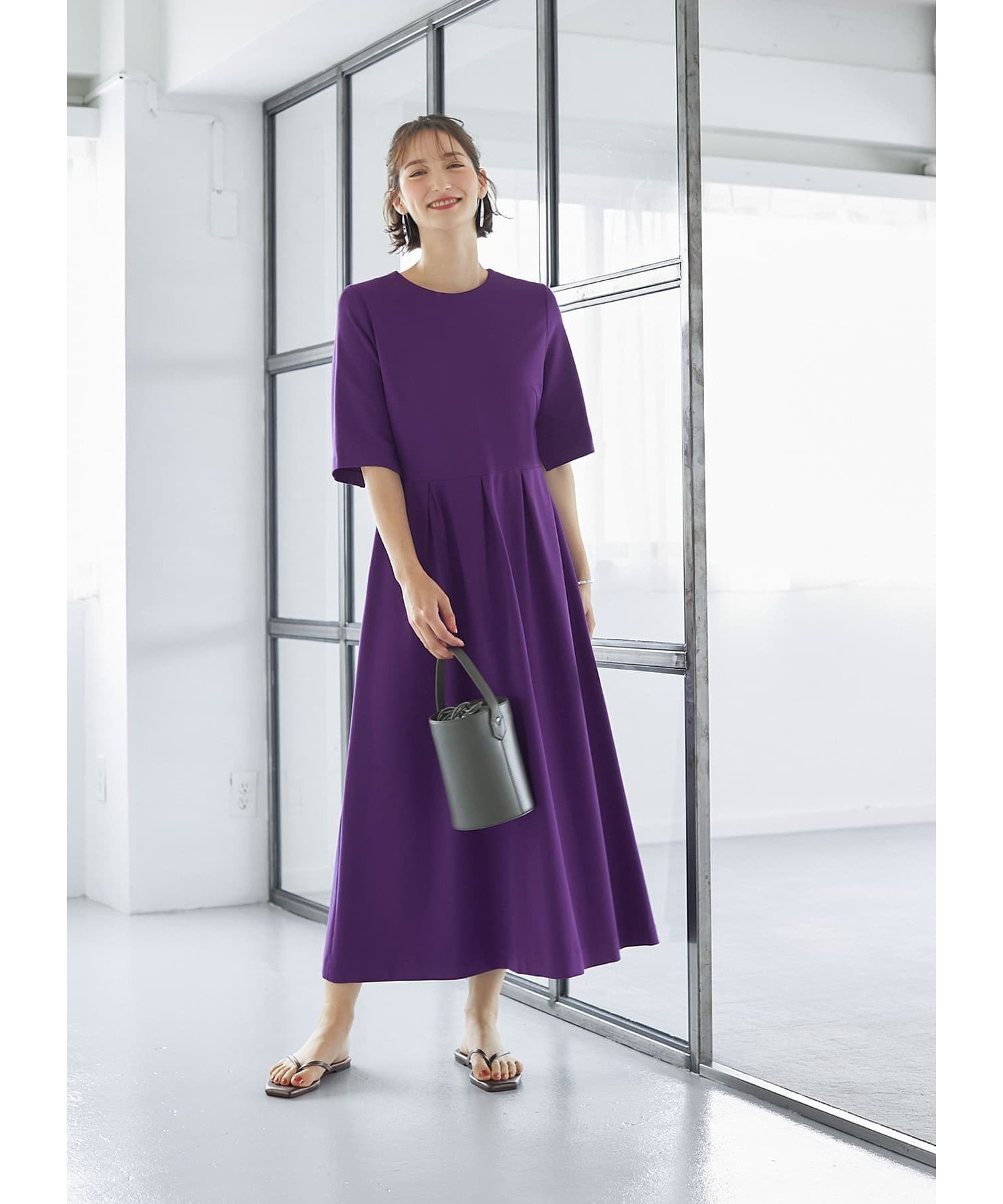 シビラ シャンタンロングワンピース М sybilla シビラ ＊ ロング