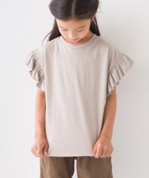 OMNES(オムネス)/【OMNES】キッズ バイオポリウォッシュ加工 袖ギャザー半袖Tシャツ/ピンクベージュ