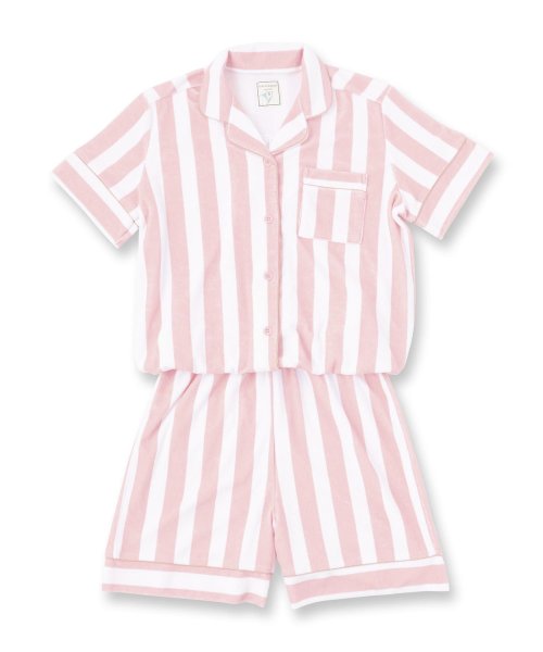fran de lingerie(フランデランジェリー)/set－up半袖パジャマシャツ・ショートパンツ上下セット/ライトピンク