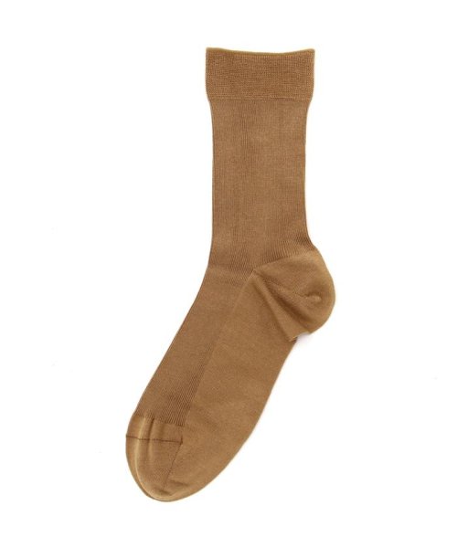 B'2nd(ビーセカンド)/ MARCOMONDE（マルコモンド）fine gauge cotton ribbed socks/ソックス/ブラウン