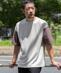 URBAN RESEARCH ROSSO(URBAN　RESEARCH　ROSSO（MEN）)/『UR TECH ひやサラクール』AIR DRYリネンスリーブドッキングTシャツ/GREIGE