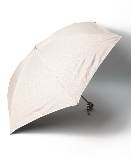 LANVIN Collection(umbrella)(ランバンコレクション（傘）)/LANVIN CLLECTION（ランバンコレクション）晴雨兼用折りたたみ日傘　刺繍モノグラム/ベージュ