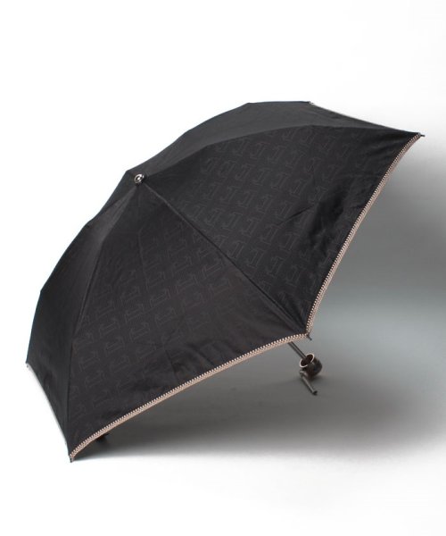 LANVIN Collection(umbrella)(ランバンコレクション（傘）)/LANVIN CLLECTION（ランバンコレクション）晴雨兼用折りたたみ日傘　刺繍モノグラム/ブラック