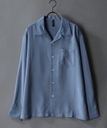 SITRY(SITRY)/【SITRY】シルキードレープ オープンカラー シャツ メンズ 長袖 とろみ 春夏シャツ/ライトブルー