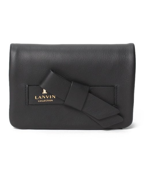 LANVIN COLLECTION(BAG)(ランバンコレクション（バッグ）)/二つ折りコンパクト財布【ラペリパース】/クロ