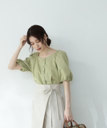 N Natural Beauty Basic(エヌナチュラルビューティベーシック)/ダイヤネックブラウス/イエロー