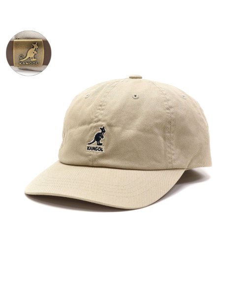 KANGOL(KANGOL)/カンゴール キャップ KANGOL Washed Baseball コットン 綿 牛革 レザー 帽子 ベースボールキャップ 浅め 無地 105－169002/ベージュ