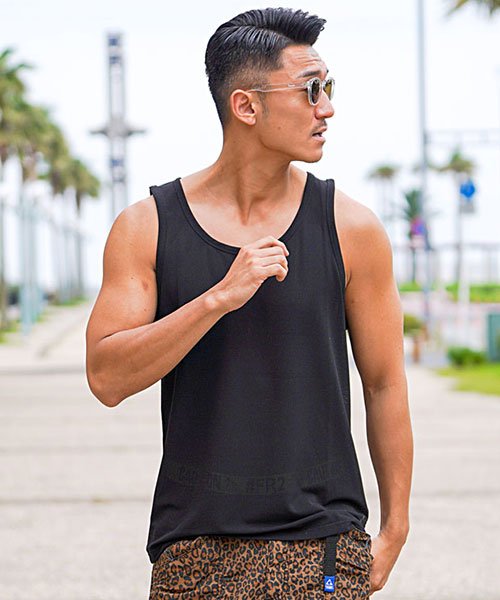Luxe R 立体ラバーロゴメッシュタンク メンズ ブランド オシャレ 大人 トップス カットソー インナー ノースリーブ メッシュ ロゴ 刺繍 プリント ラグ エスビーセレクト Sb Select Magaseek