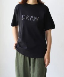 REAL　CUBE(リアルキューブ)/ビーズ刺繍ロゴTシャツ/ブラック