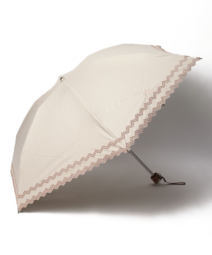 晴雨兼用折りたたみ日傘 ”無地 刺繍”