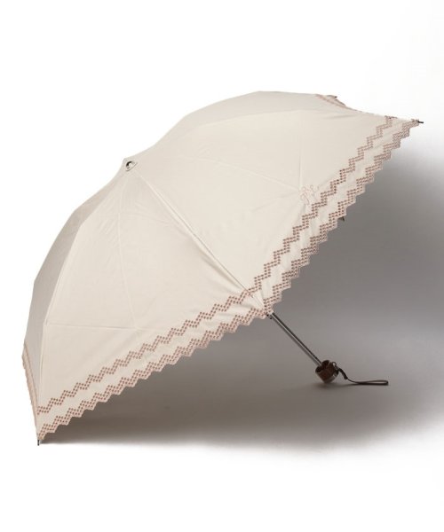 POLO RALPH LAUREN(umbrella)(ポロラルフローレン（傘）)/晴雨兼用折りたたみ日傘 ”無地 刺繍”/ダークブラウン 