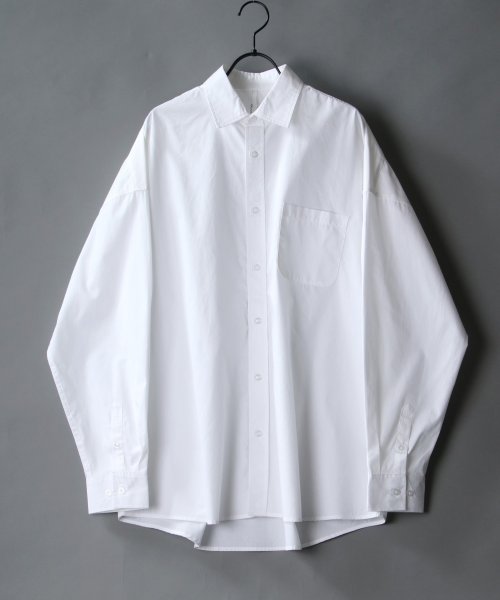 SITRY(SITRY)/【SITRY】オーバーサイズ ドロップショルダー ブロード シャツ メンズ 長袖シャツ おしゃれ きれいめ/ホワイト