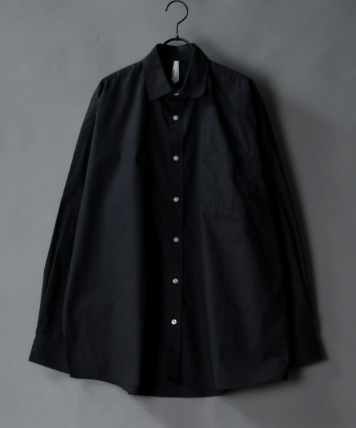 SITRY(SITRY)/【SITRY】オーバーサイズ ドロップショルダー ブロード シャツ メンズ 長袖シャツ おしゃれ きれいめ/ブラック